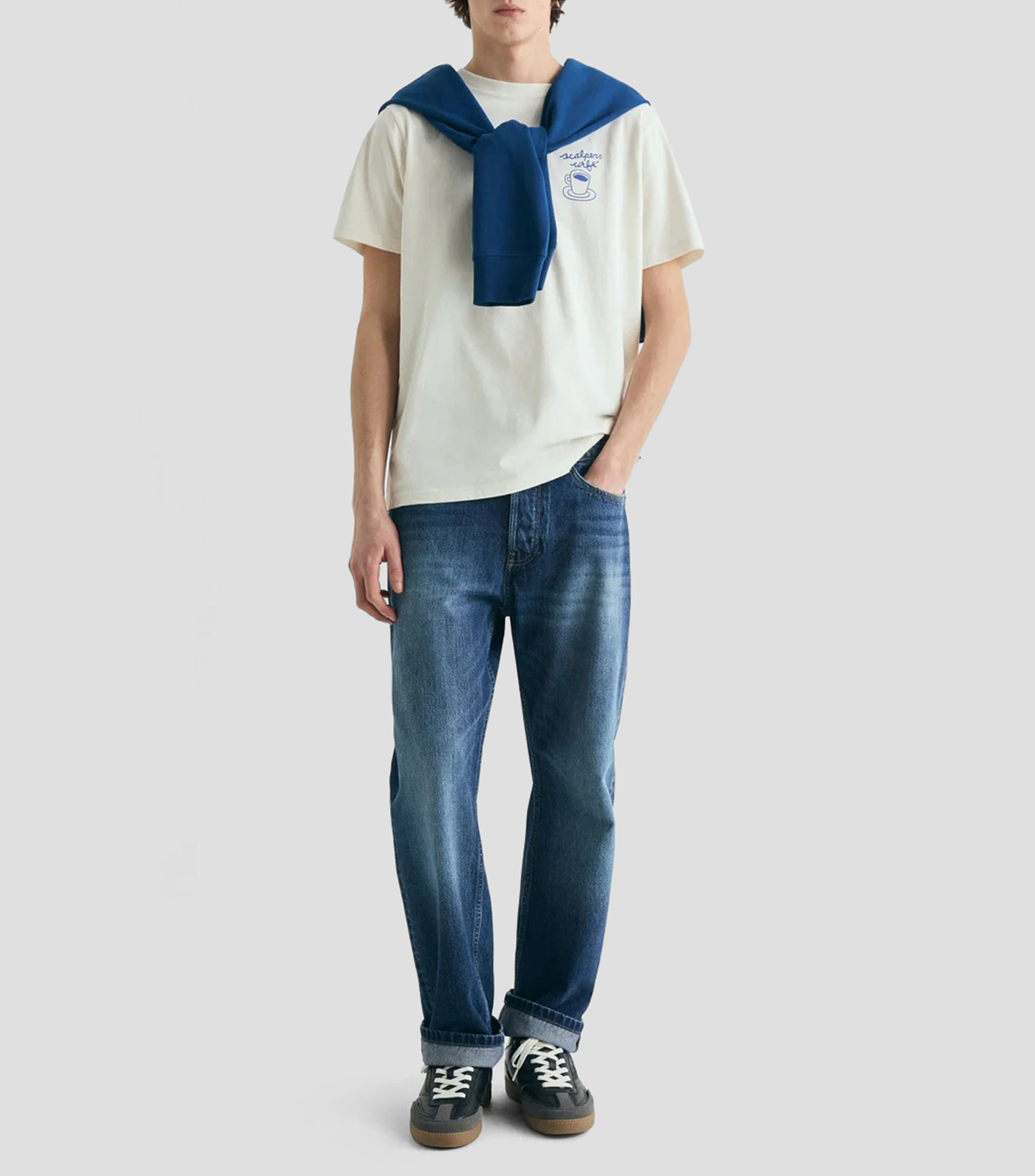 Playera cuello redondo manga corta estampada Hombre